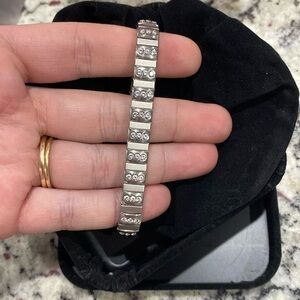 Vintage Spiedel Stainless Steel & CZ Stretch Flex Bracelet